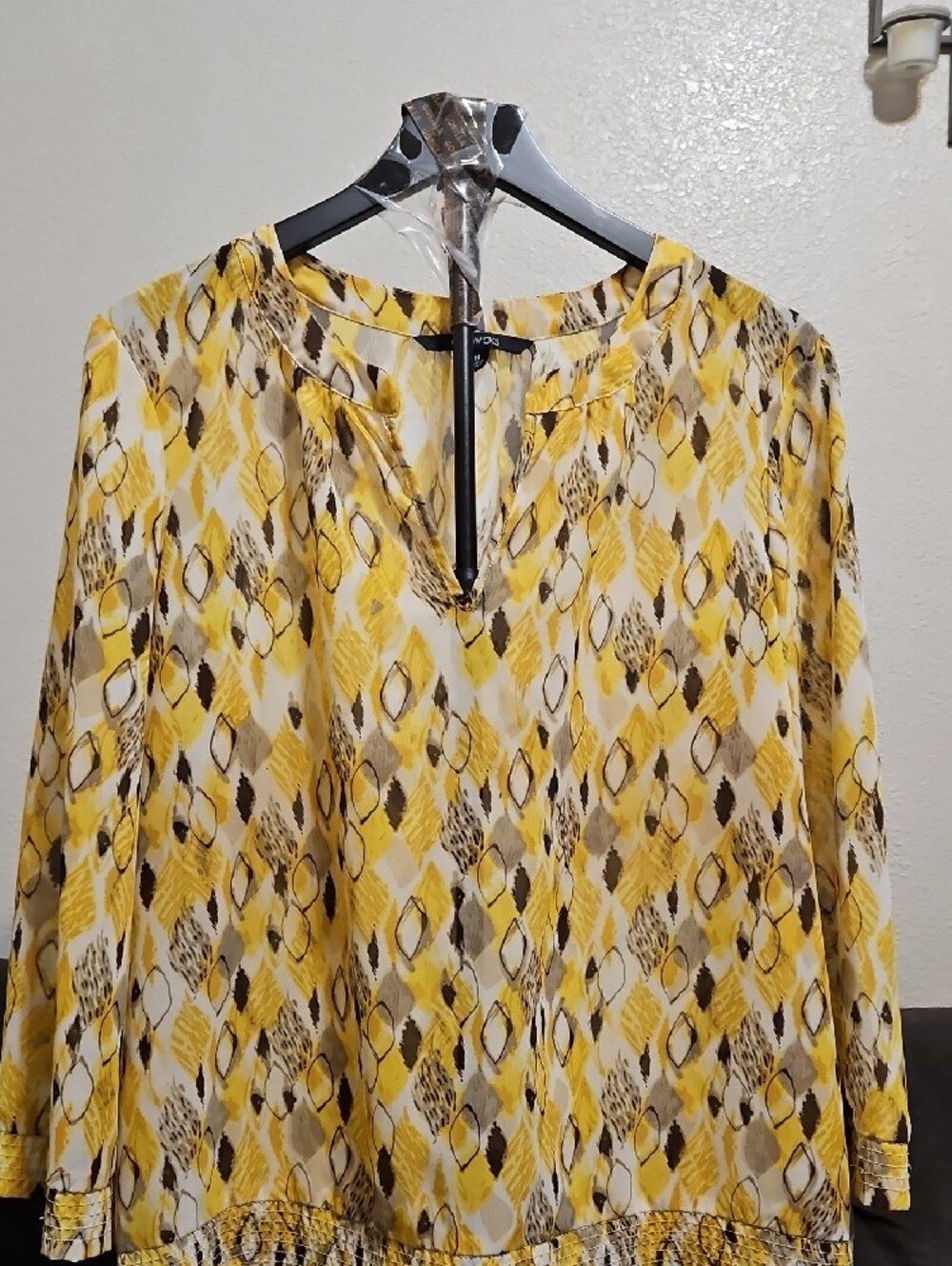 Chadwicks Yellow Patterned Tunic Top - Picture 2 of 6